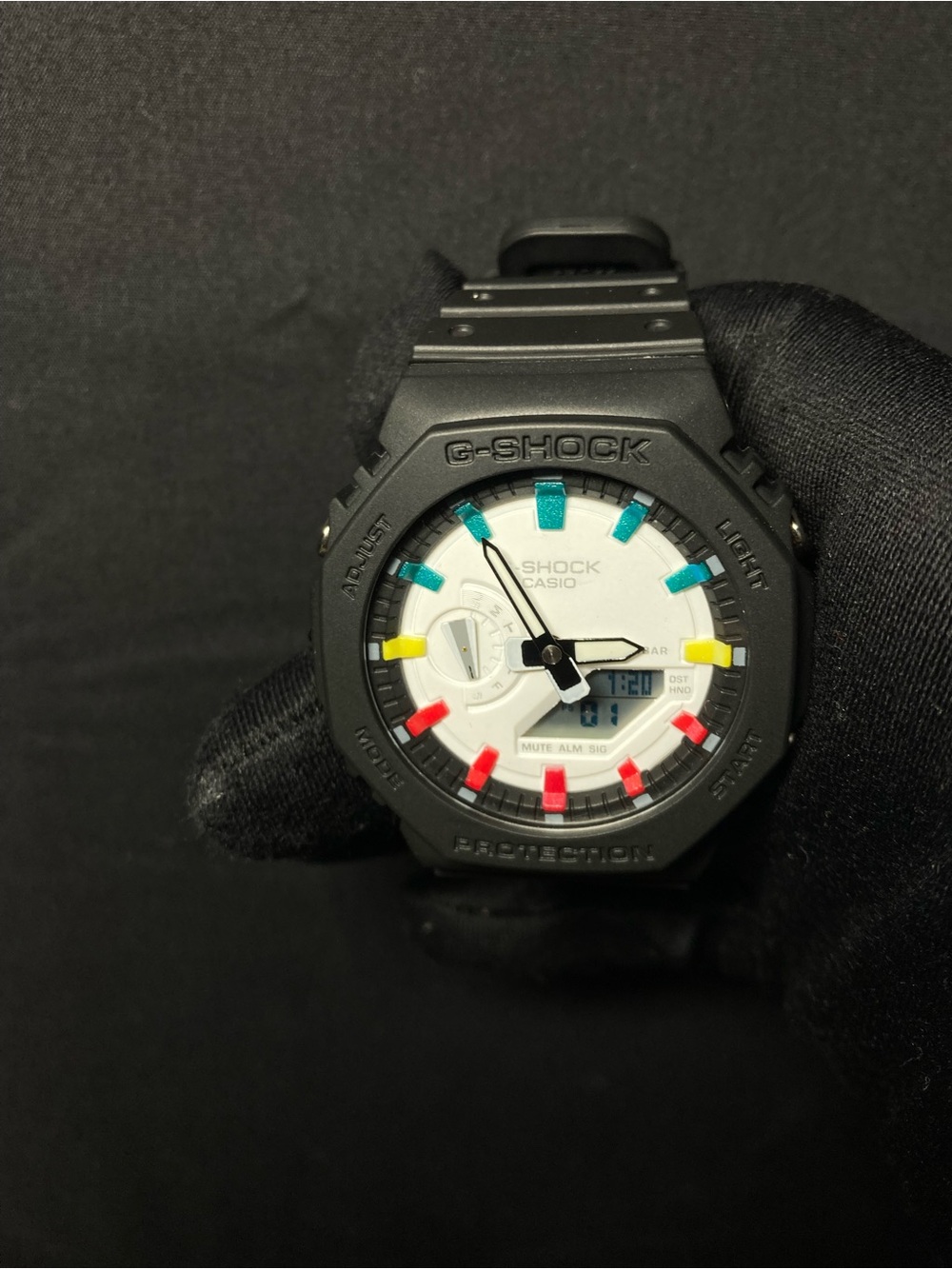 Custom Black Jamaican Style G Shock Ga-2100 Model